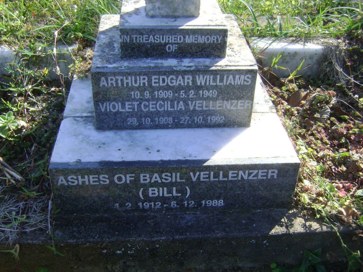 WILLIAMS Arthur Edgar 1909-1949 :: VELLENZER Violet Cecilia 1908-1992