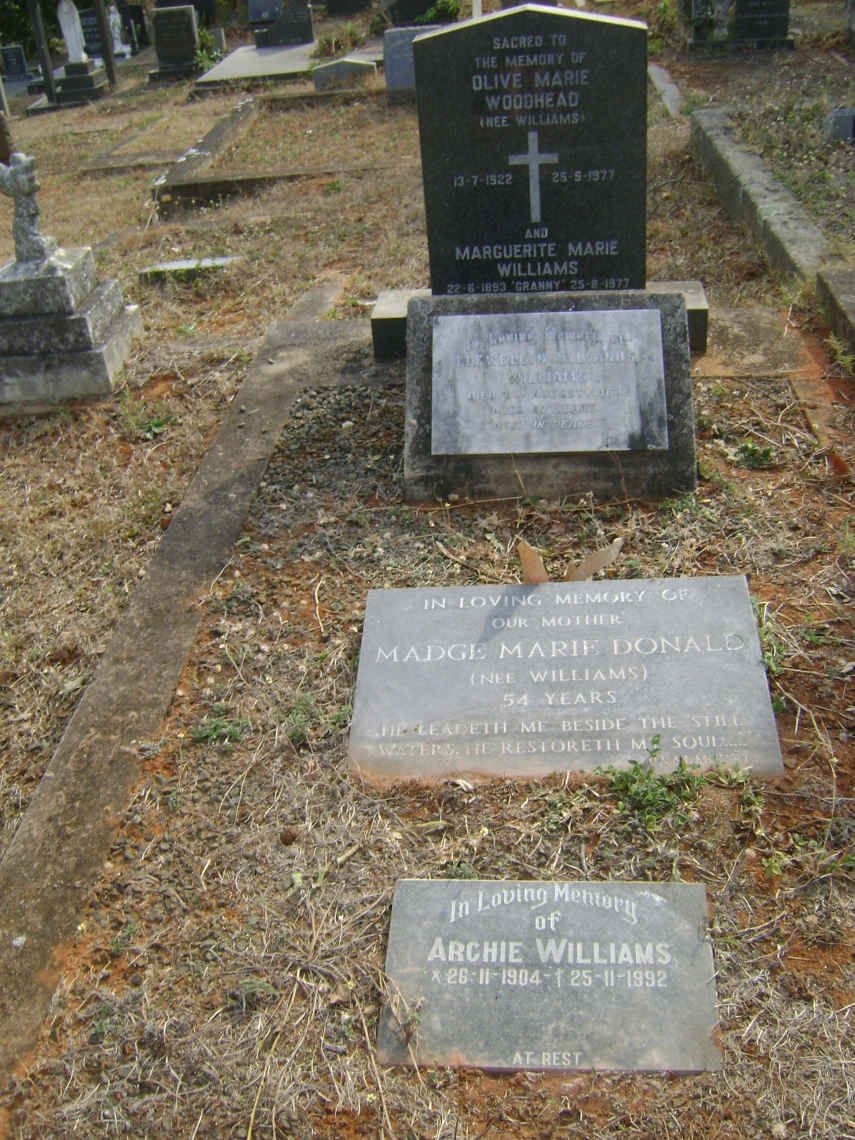 WILLIAMS Marguerite Marie 1893-1977 :: WOODHEAD Olive Mary nee WILLIAMS 1922-1977