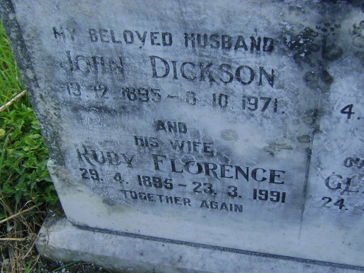 WILLIAMS John Dickson 1895-1971 &amp; Ruby Florence 1895-1991