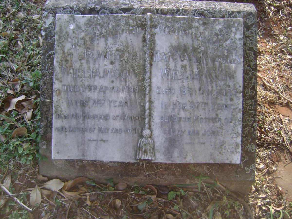 WILLIAMSON James -1949 &amp; Hannah Knaggs -1967