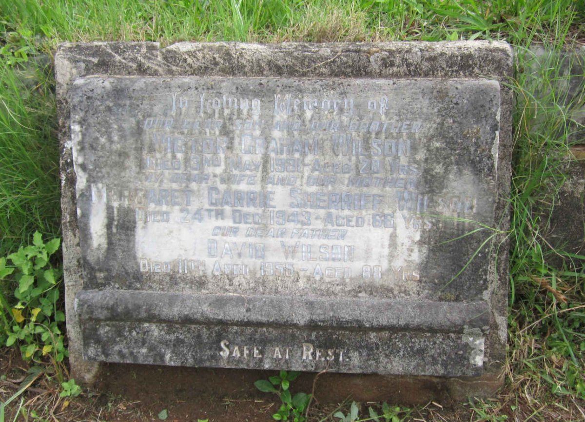 WILSON David -1955 &amp; Margaret Carrie Sherriff -1943 :: WILSON Victor Graham -1931