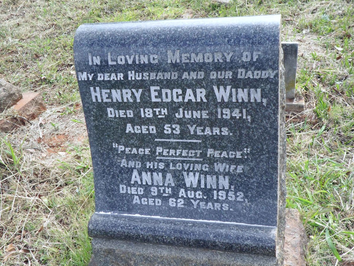 WINN Henry Edgar -1941 &amp; Anna -1952