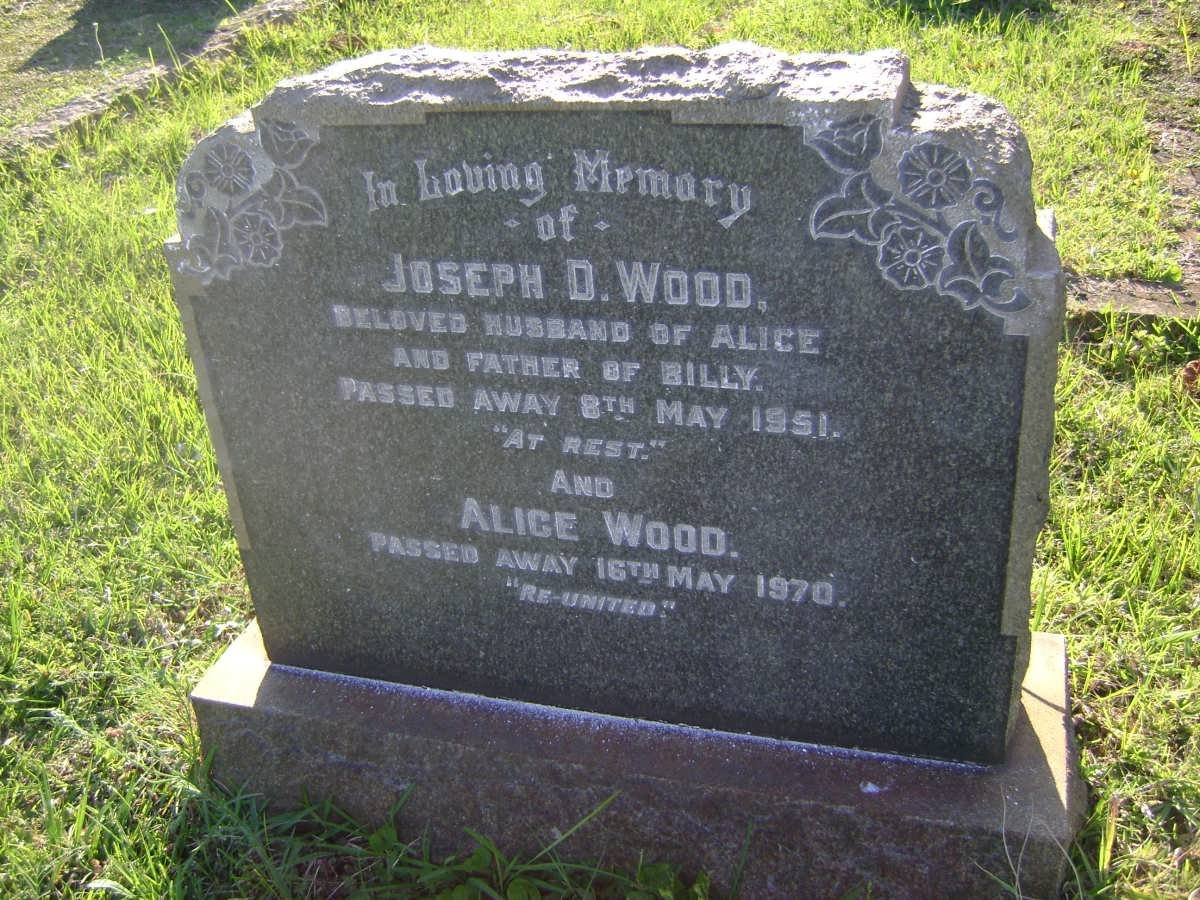 WOOD Joseph D. -1951 &amp; Alice -1970