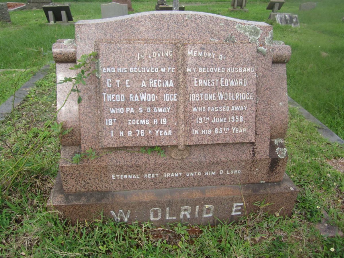 WOOLRIDGE Ernest Edward Idstone -1958 &amp; Catherina Regina Theodora -19??