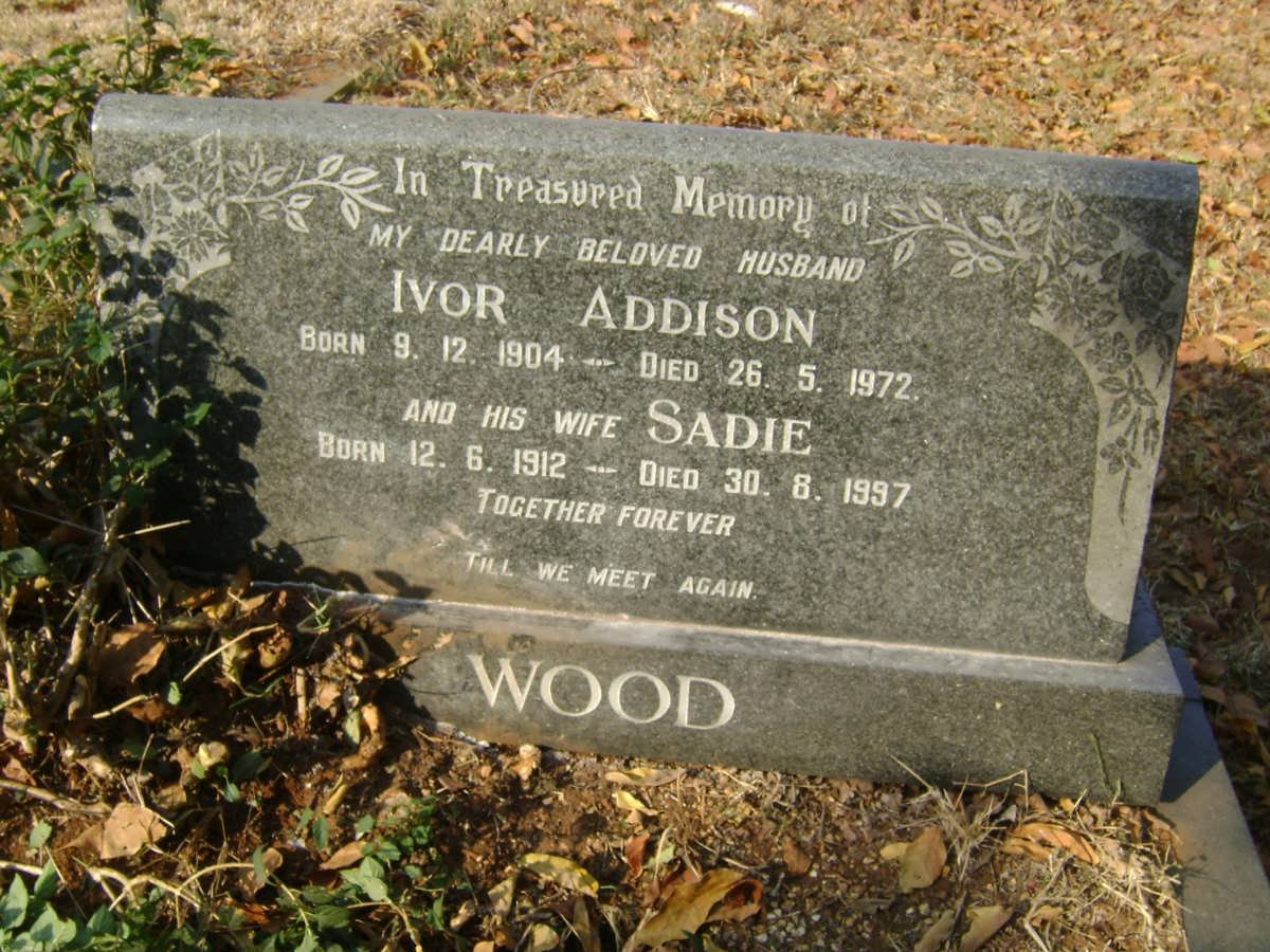 WOOD Ivor Addison 1904-1972 &amp; Sadie 1912-1997