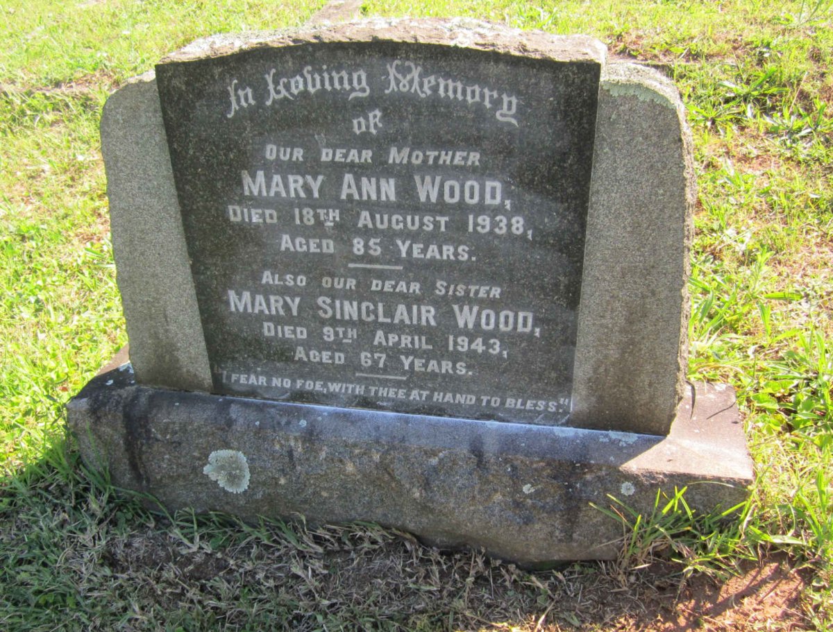 WOOD Mary Ann -1938 ::  WOOD Mary Sinclair -1943