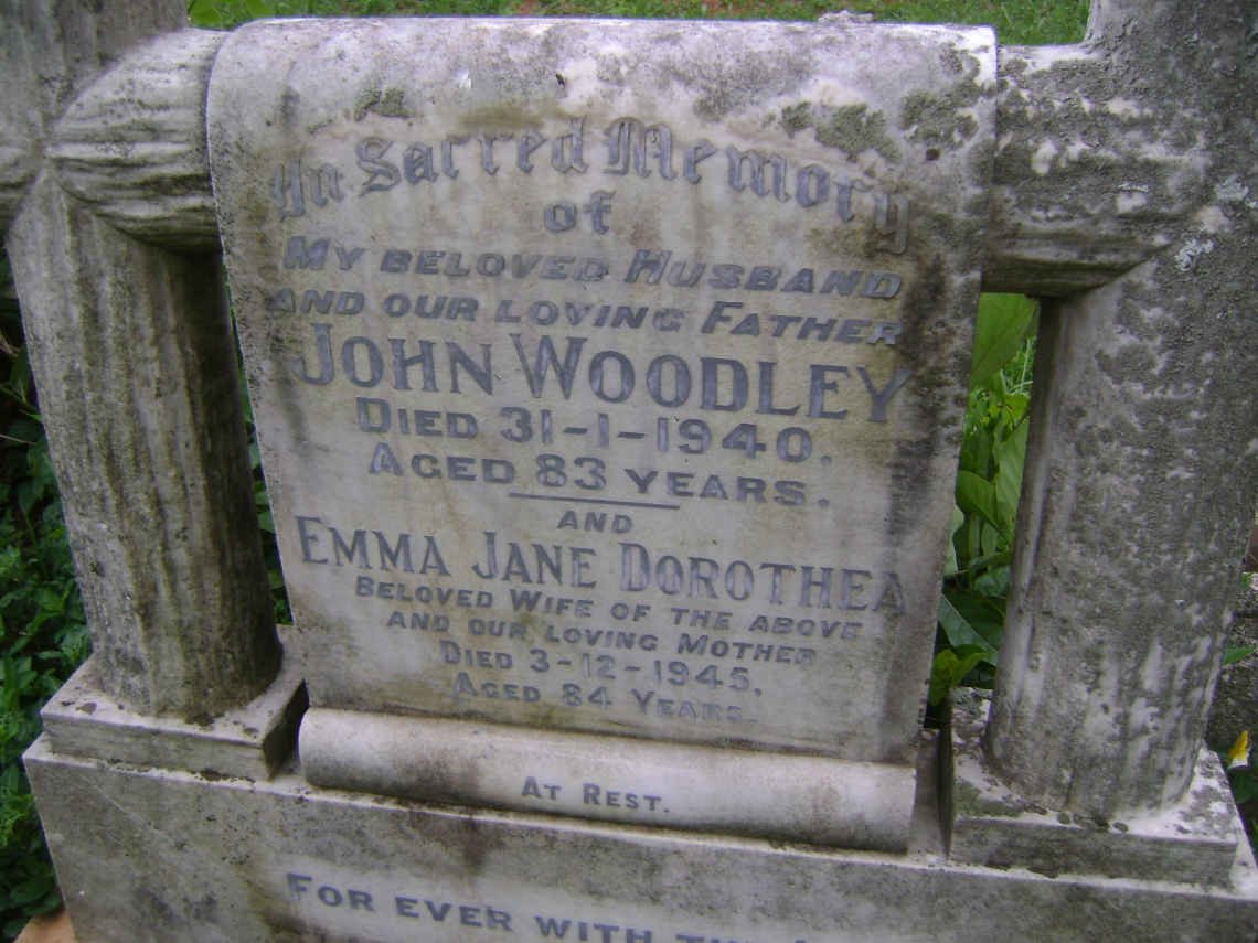 WOODLEY John -1940 &amp; Emma Jane Dorothea -1945