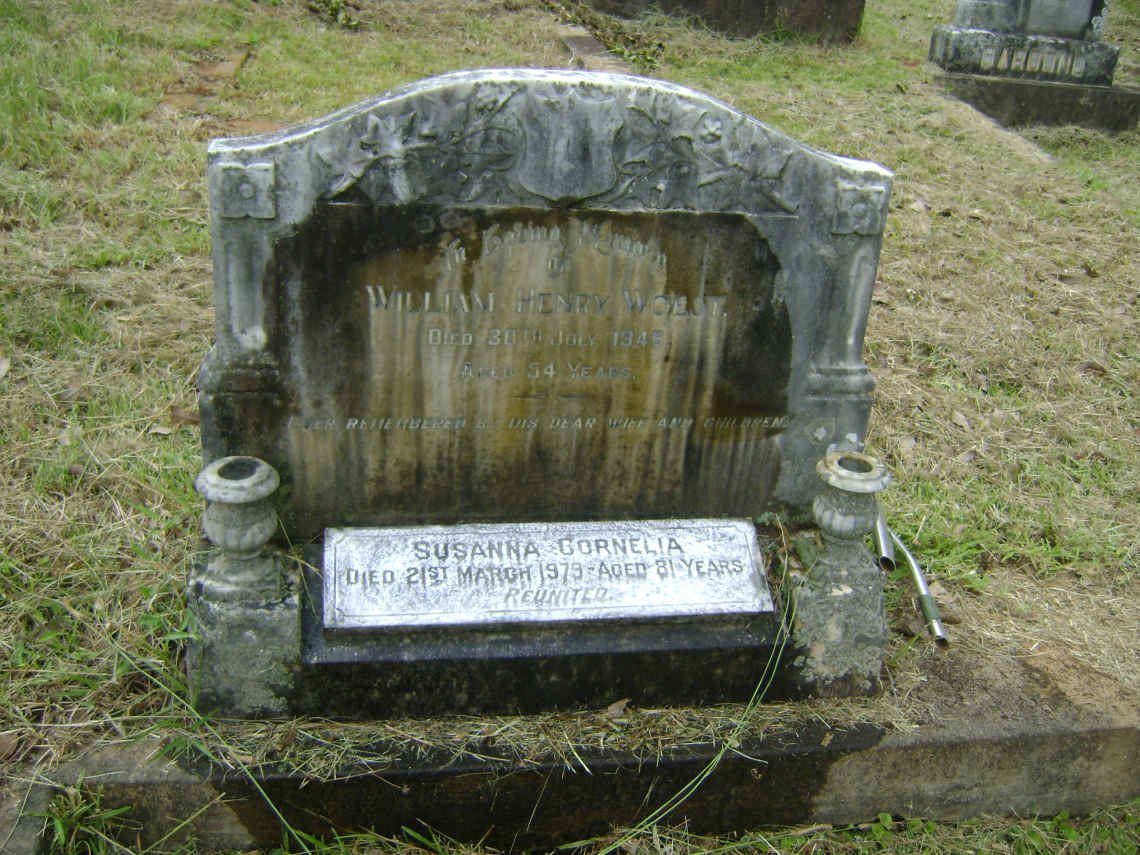 WOEST William Henry -1946 &amp; Susanna Cornelia -1979