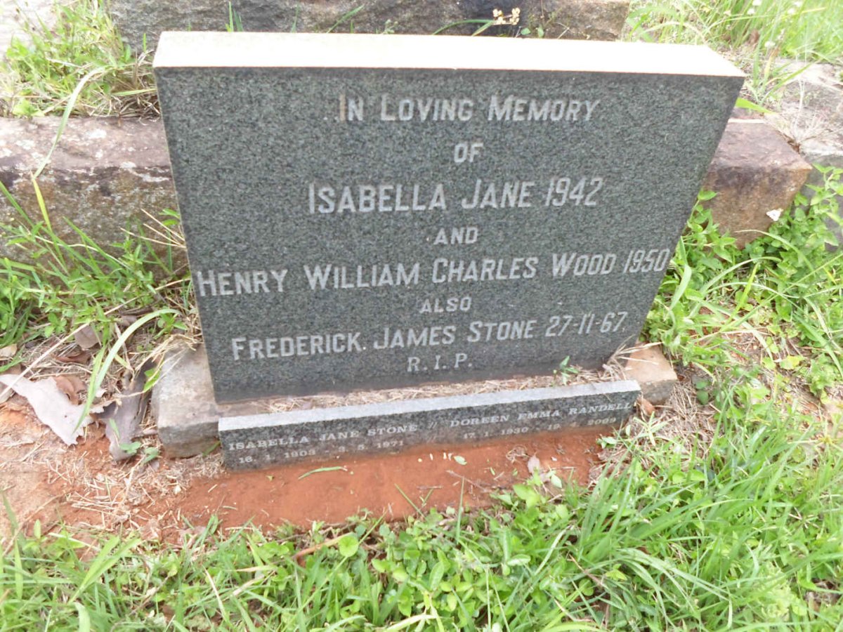WOOD Henry Charles -1950 &amp; Isabella Jane -1942 :: STONE Frederick James -1967