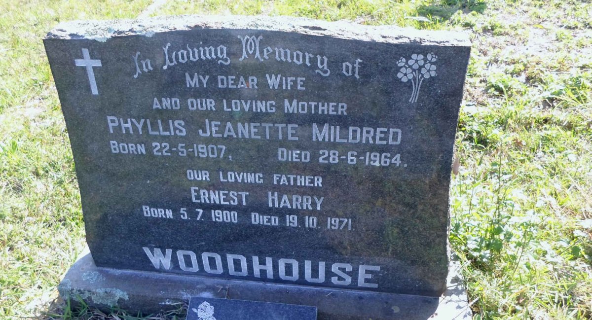 WOODHOUSE Phyllis Jeanette Mildred 1907-1964 &amp; Ernest Harry 1900-1971