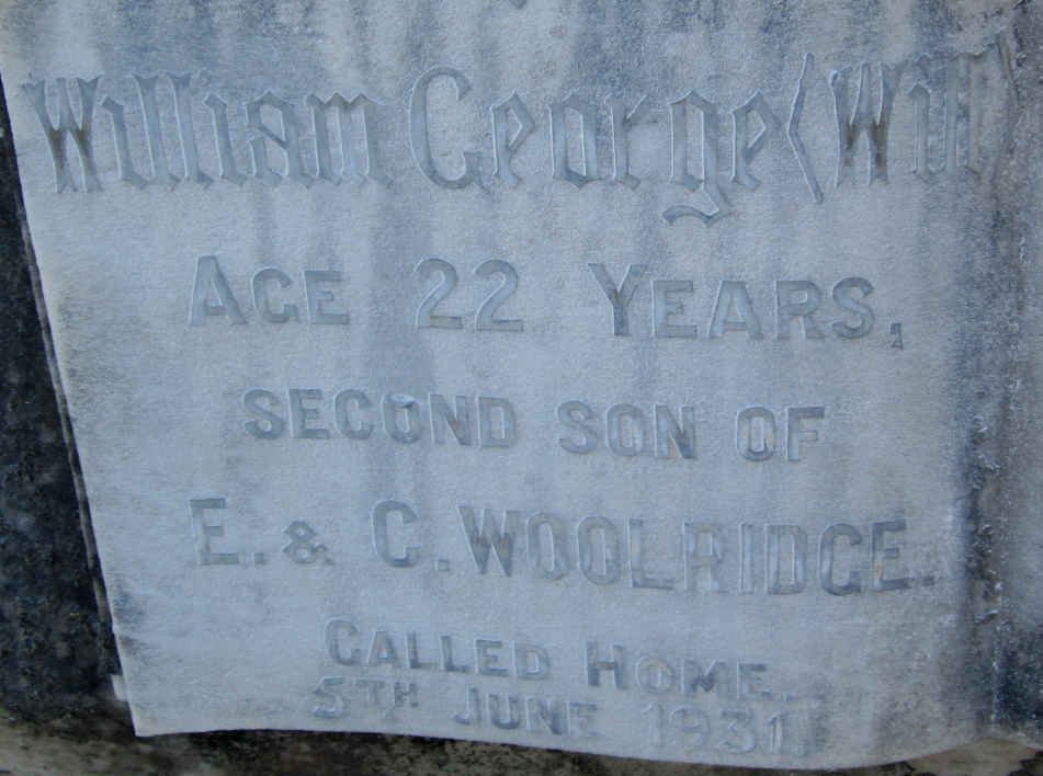 WOOLRIDGE William George -1931