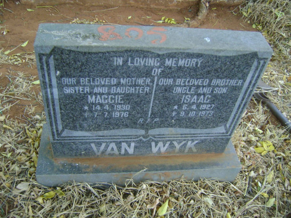 WYK Isaac, van 1927-1973 :: WYK Maggie, van 1930-1976