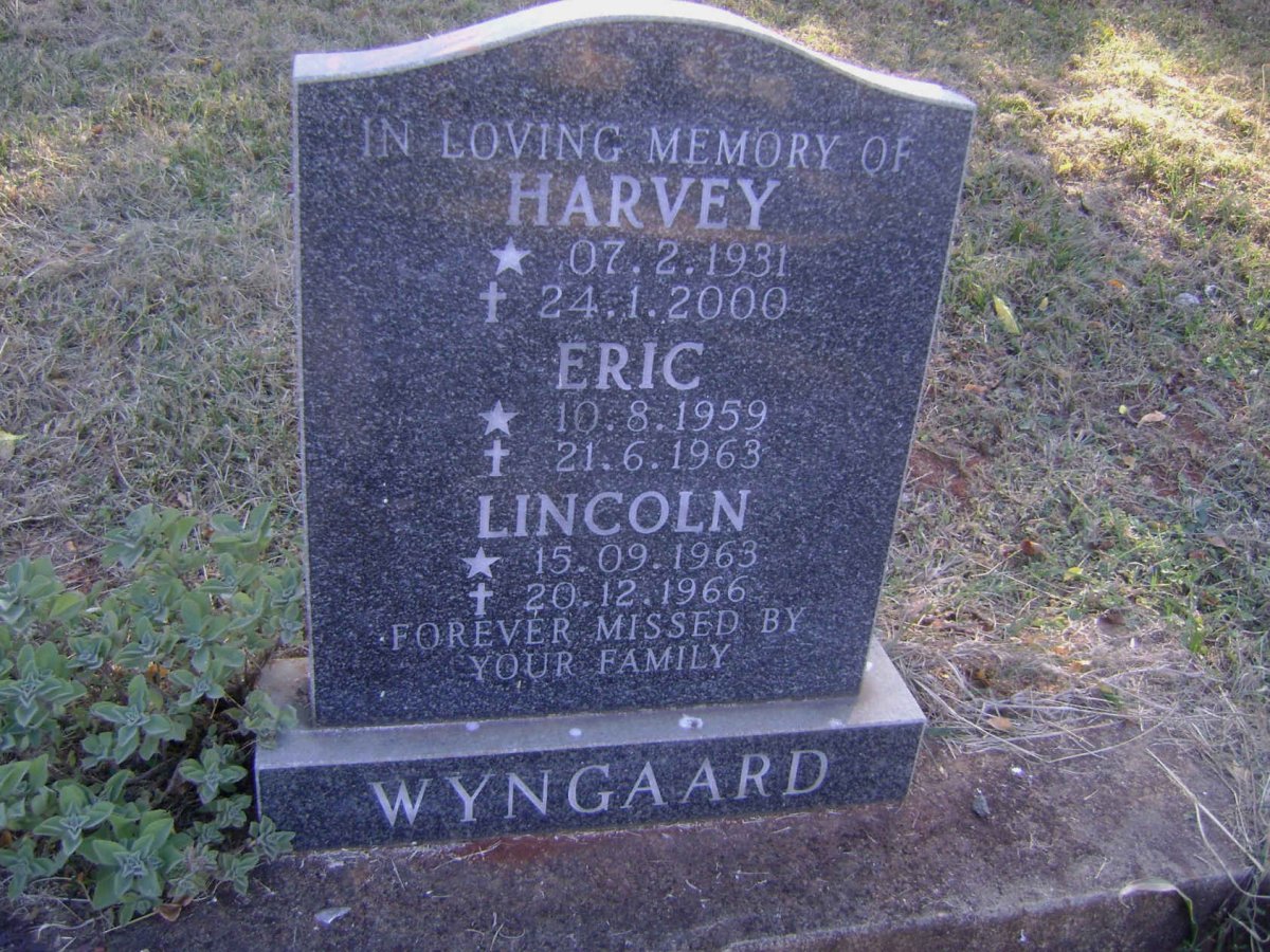 WYNGAARD Harvey 1931-2000 :: WYNGAARD Eric 1959-1963 :: WYNGAARD Lincoln 1963-1966
