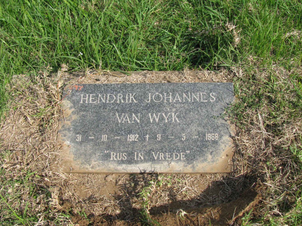 WYK Hendrik Johannes, van 1912-1968