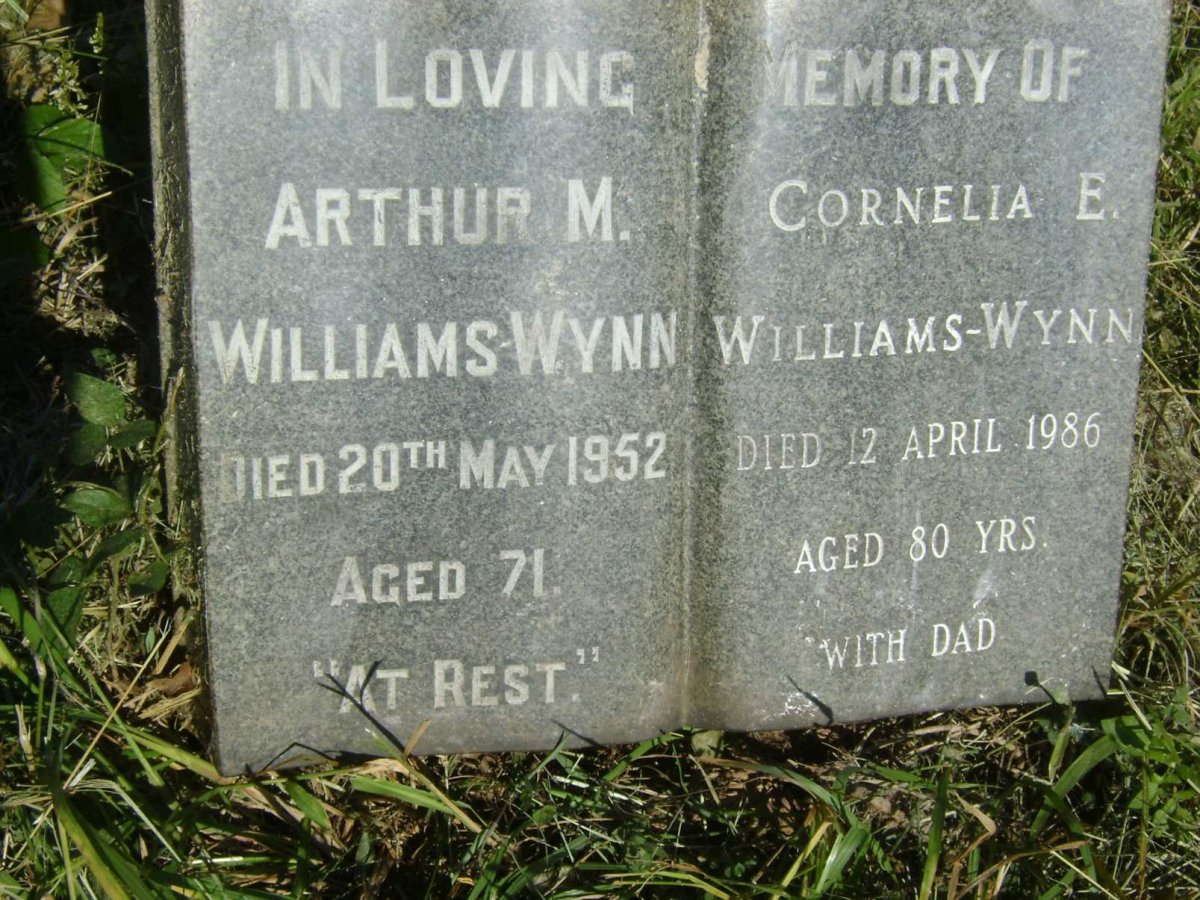 WYNN Arthur M., WILLIAMS -1952 &amp; Cornelia E. -1986