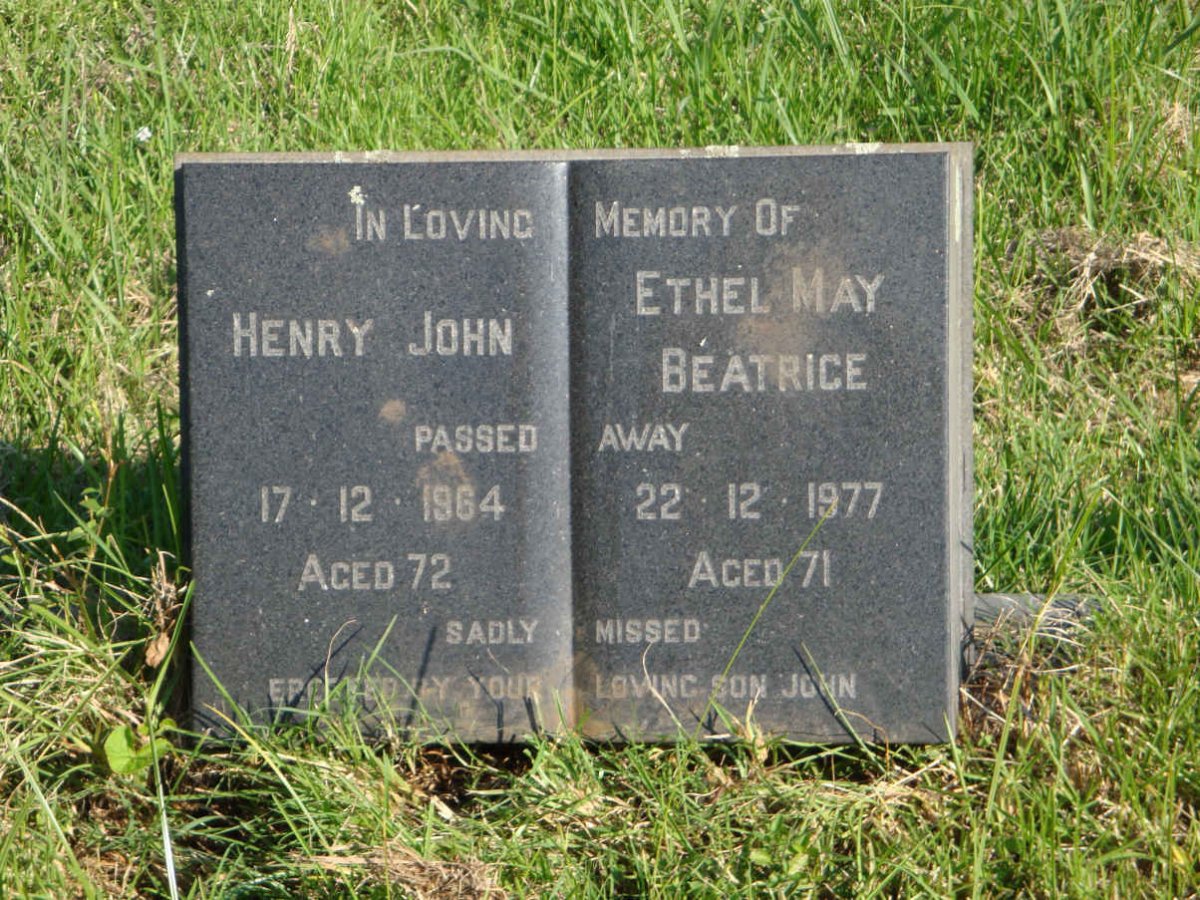 WHITELEY Henry John -1964 &amp; Ethel May Beatrice -1977