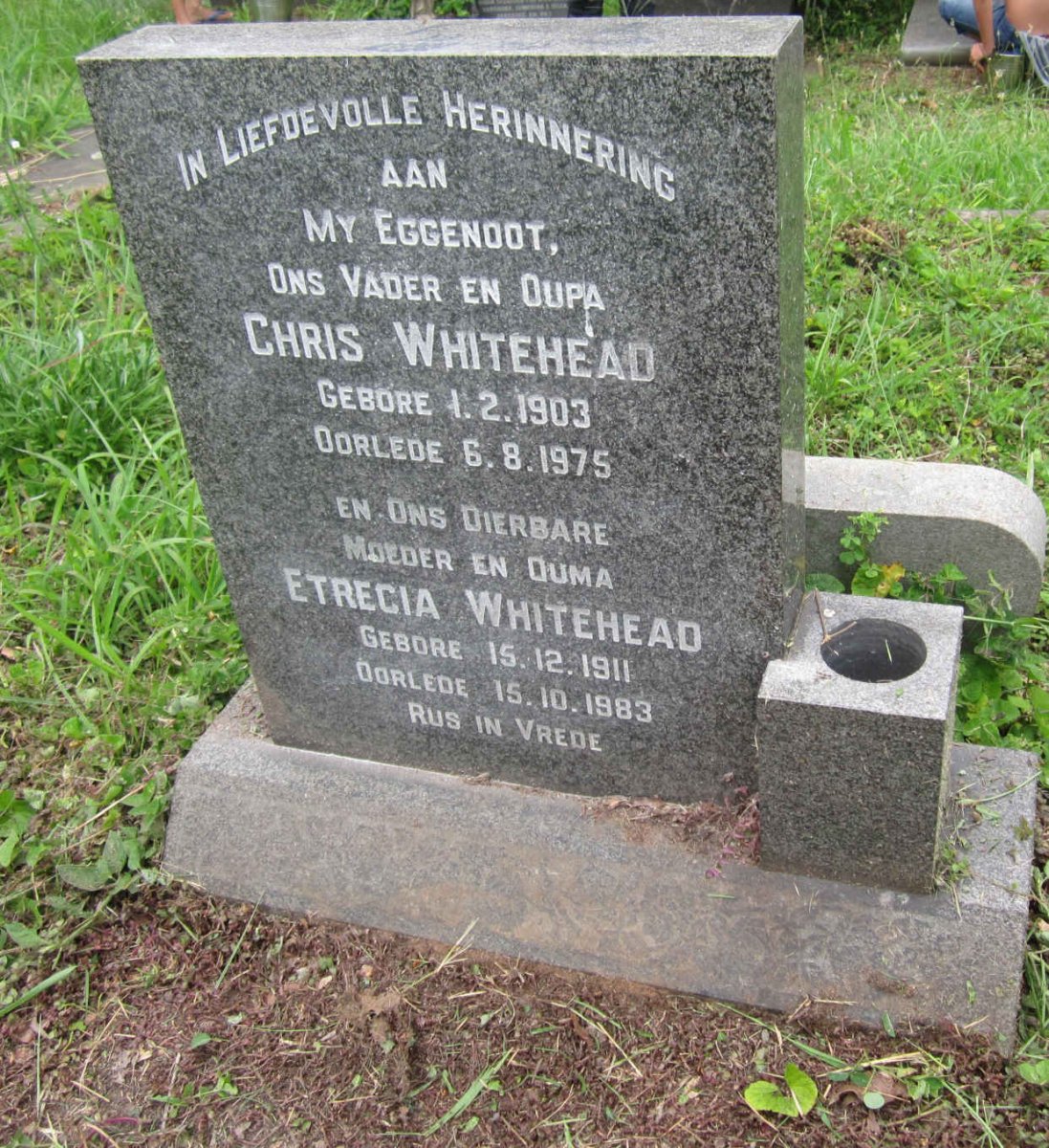 WHITEHEAD Chris 1903-1975 &amp; Etrecia 1911-1983