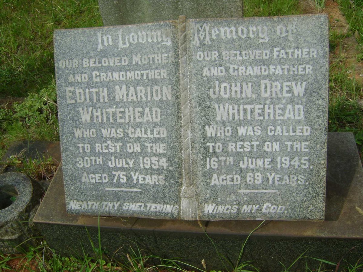 WHITEHEAD John Drew -1945 &amp; Edith Marion -1954