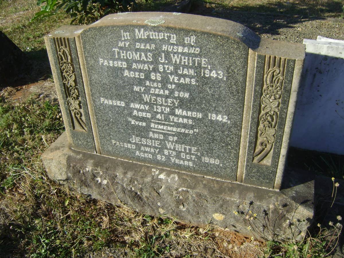 WHITE Thomas J. -1943 &amp; Jessie -1960 :: WHITE Wesley -1942