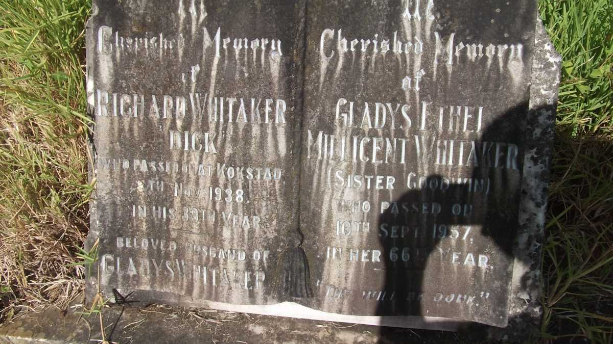 WHITAKER Richard -1938 &amp; Gladys Ethel Millicent -1957