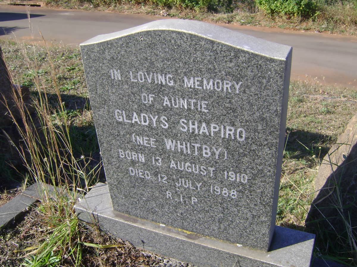 WHITBY Gladys nee SHAPIRO 1910-1988