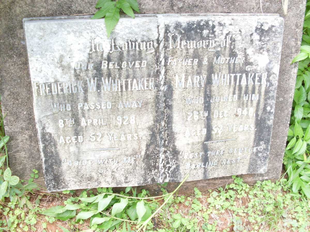 WHITTAKER Frederick W. -1928 &amp; Mary -1940