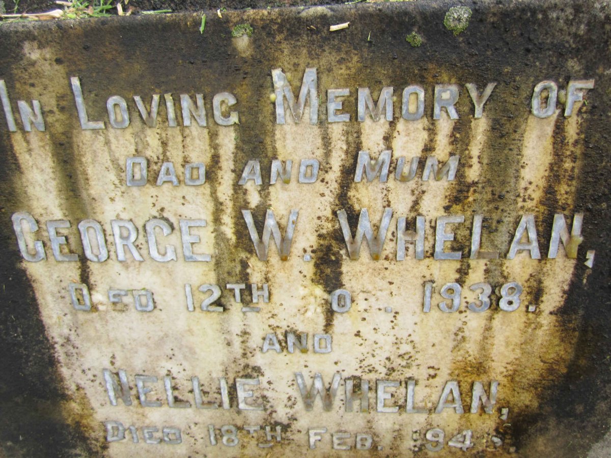 WHELAN George W. -1938 &amp; Ellen Eliza -1940