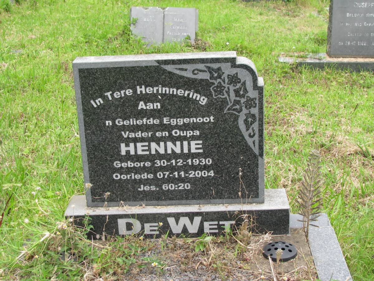 WET Hennie, de 1930-2004
