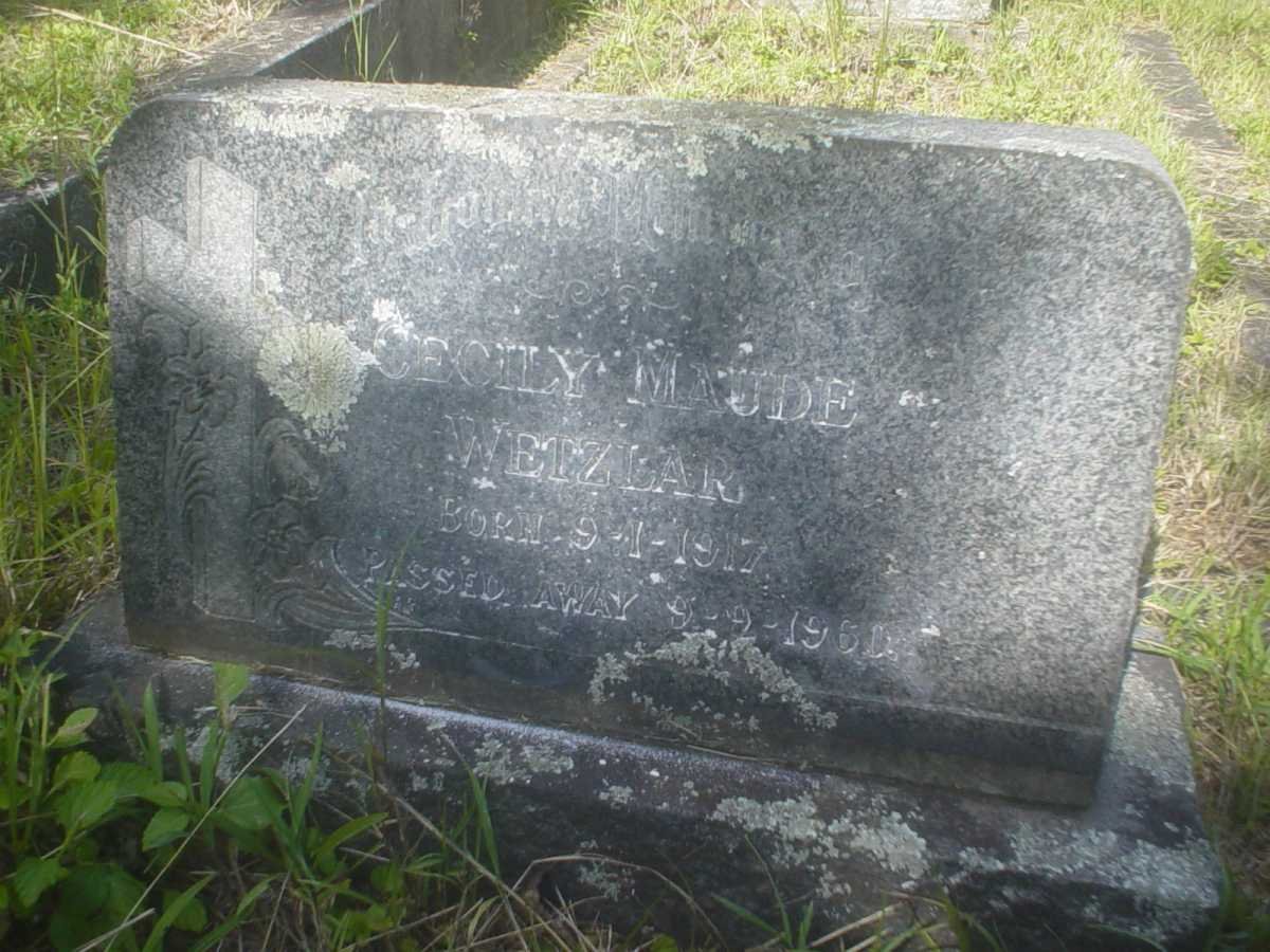WETZLAR Cecily Maude 1917-1960