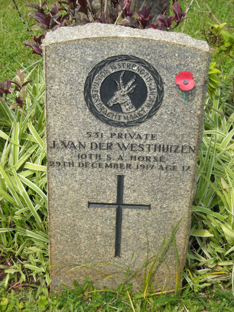 WESTHUIZEN J., van der -1917