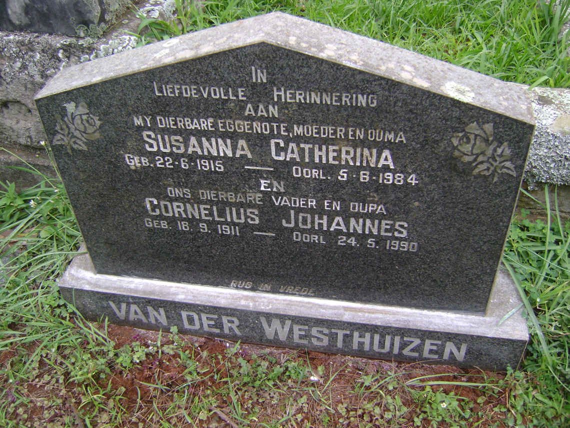 WESTHUIZEN Cornelius Johannes, van der 1911-1990 &amp; Susanna Catherina 1915-1984
