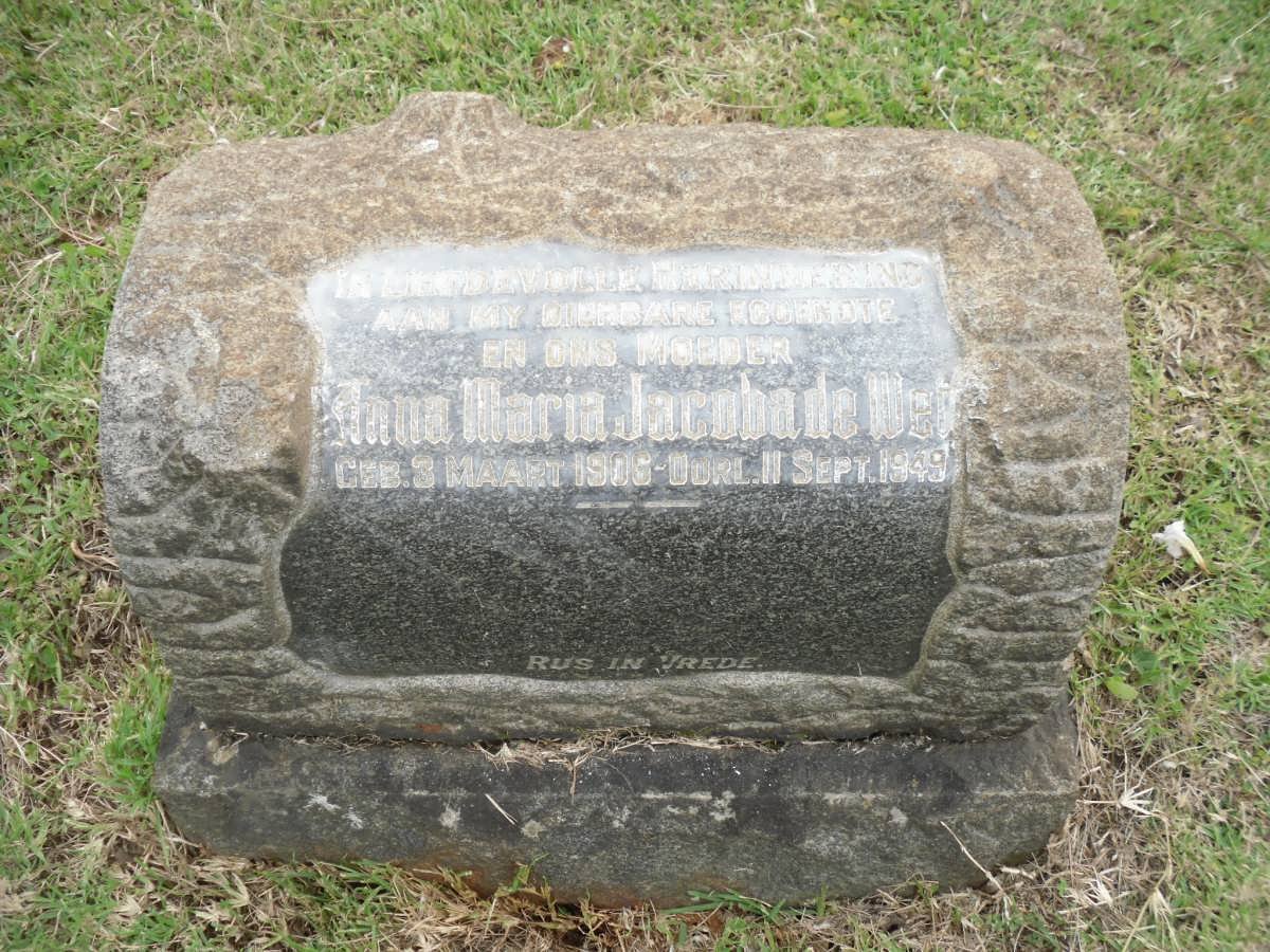 WET Anna Maria Jacoba, de 1906-1949