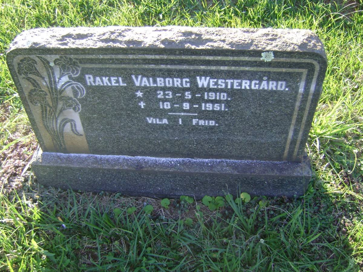 WESTERGÅRD Rakel Valborg 1910-1951