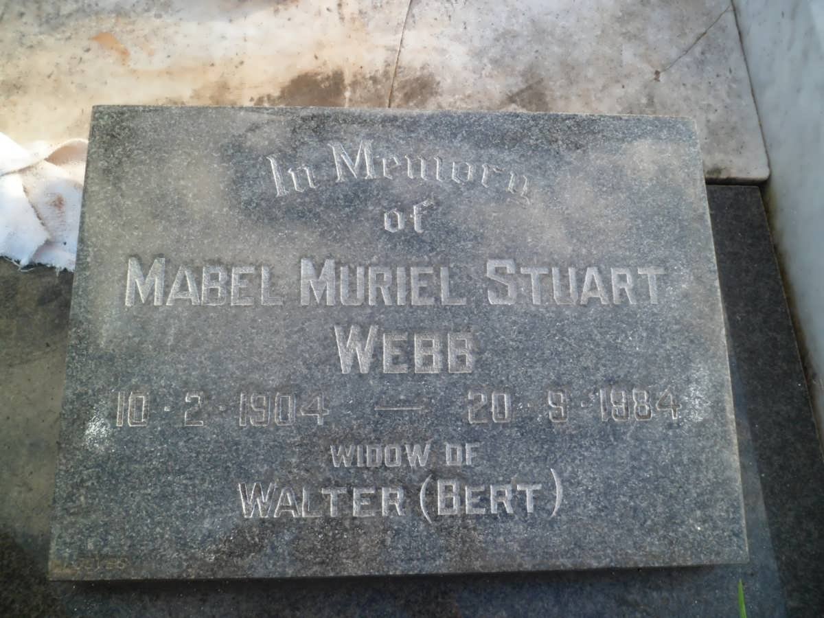 WEBB Mabel Muriel Stuart 1904-1984