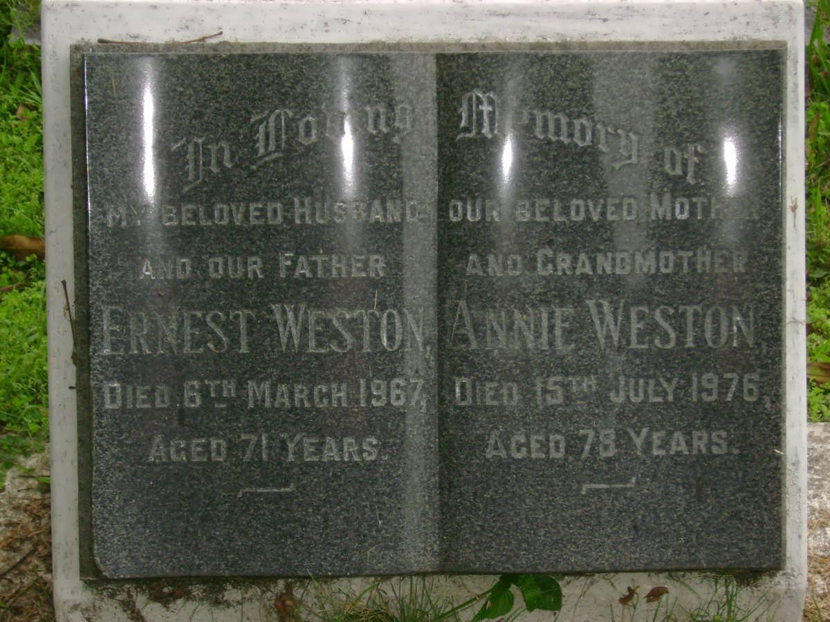 WESTON Ernest -1967 &amp; Annie -1976