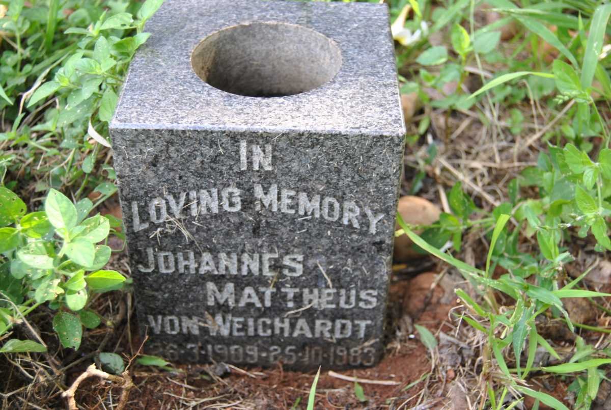 WEICHARDT Johannes Mattheus, von 1909-1983