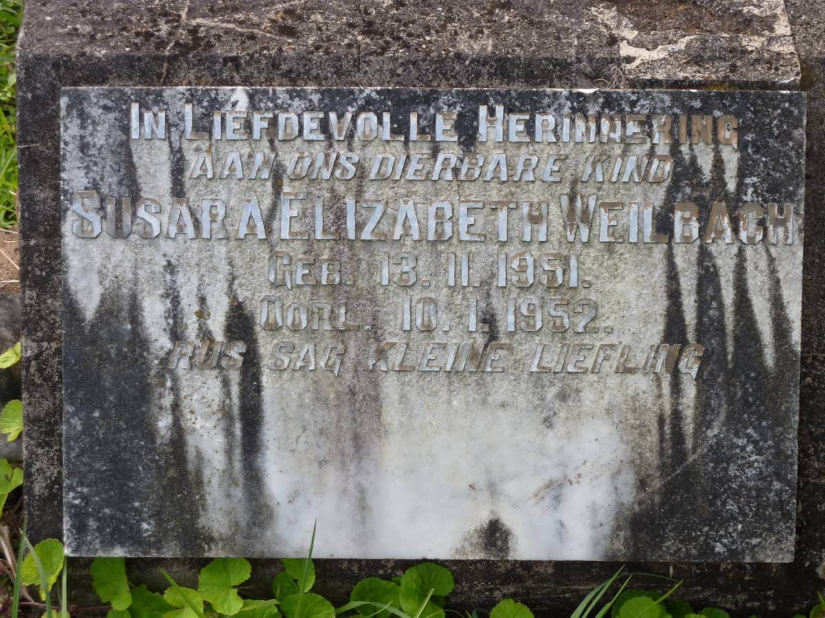 WEILBACH Susara Elizabeth 1951-1952