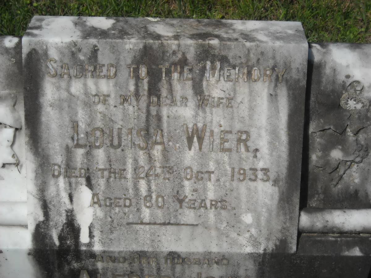 WEIR Alfred John -1947 &amp; Louisa -1933
