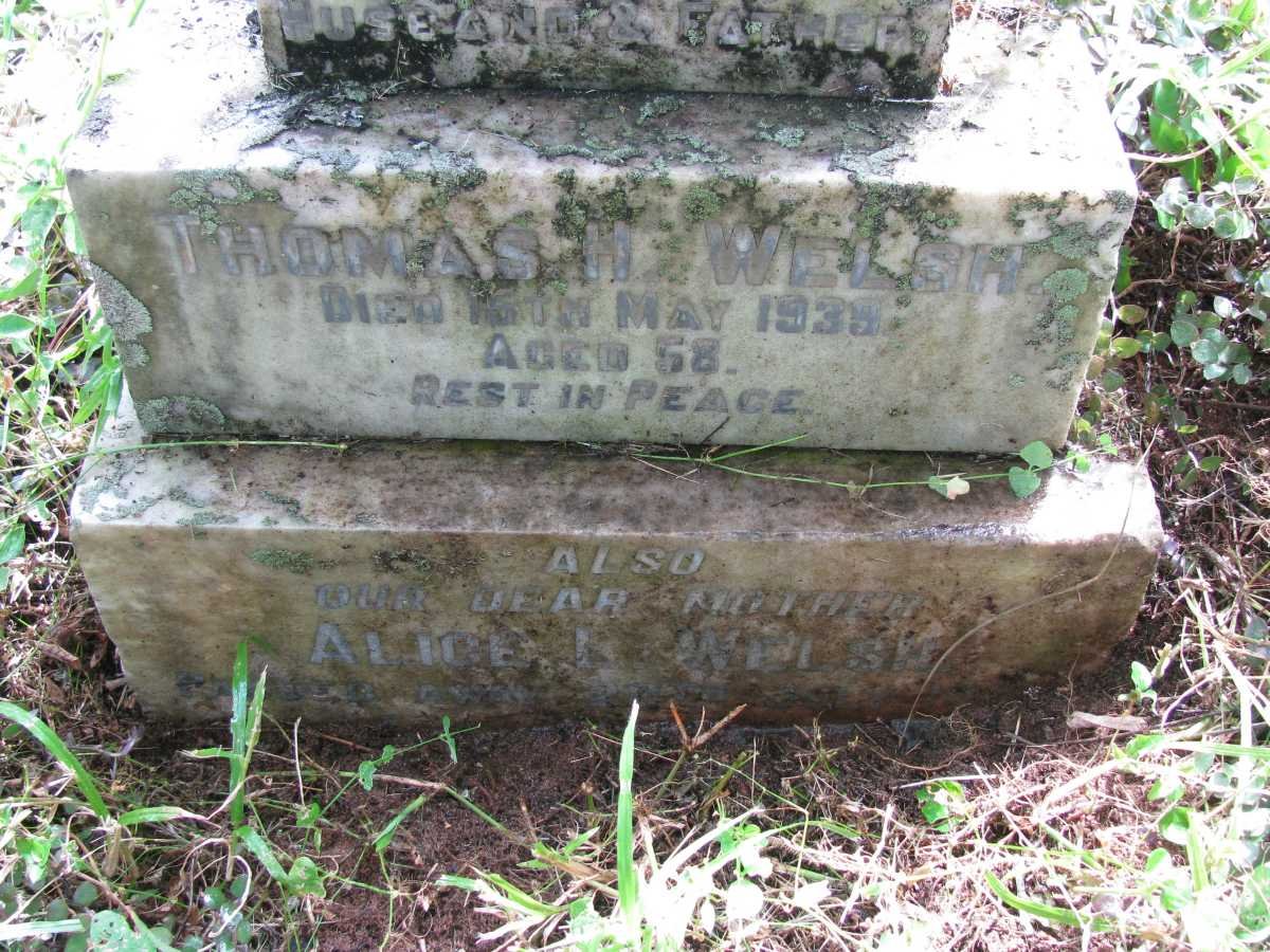 WELSH Thomas H. -1939 &amp; Alice L. -1949