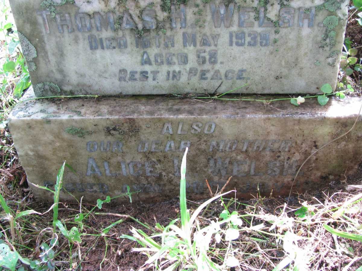 WELSH Thomas H. -1939 &amp; Alice L. -1949