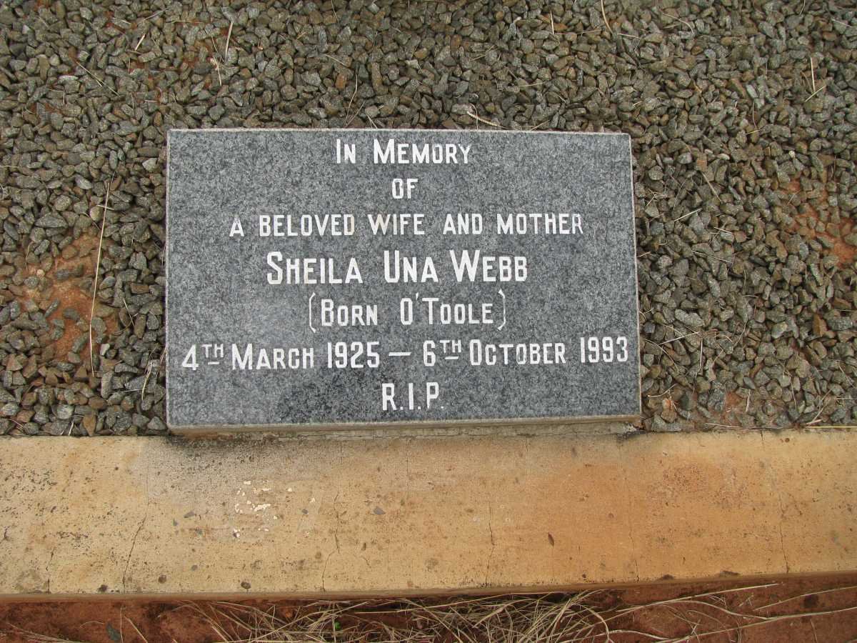 WEBB Sheila Una nee O’TOOLE 1925-1993 :: O’TOOLE Terence Kevin -1922