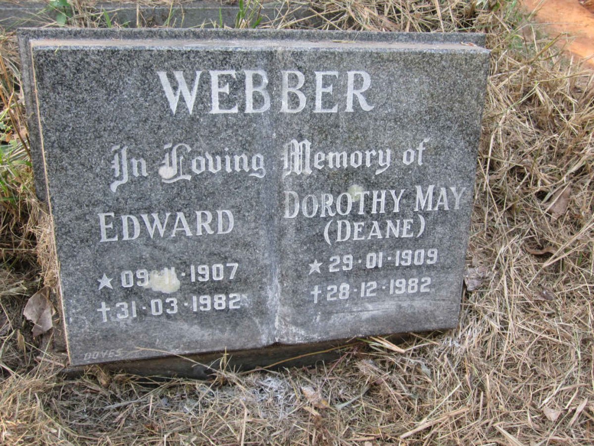WEBBER Edward 1907-1982 &amp; Dorothy May DEANE 1909-1982