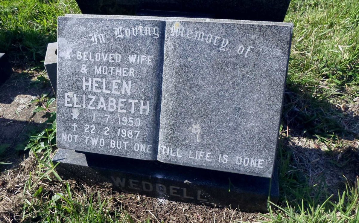 WEDDELL Helen Elizabeth 1950-1987