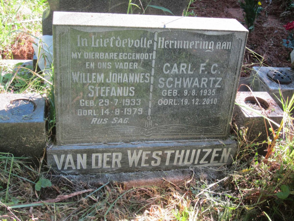 WESTHUIZEN Willem Johannes Stefanus, van der 1933-1979 ::  SCHWARTZ Carl F.C. 1935-2010