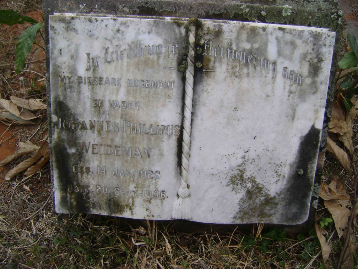 WEIDEMAN Johannes Phillipus 1926-1956