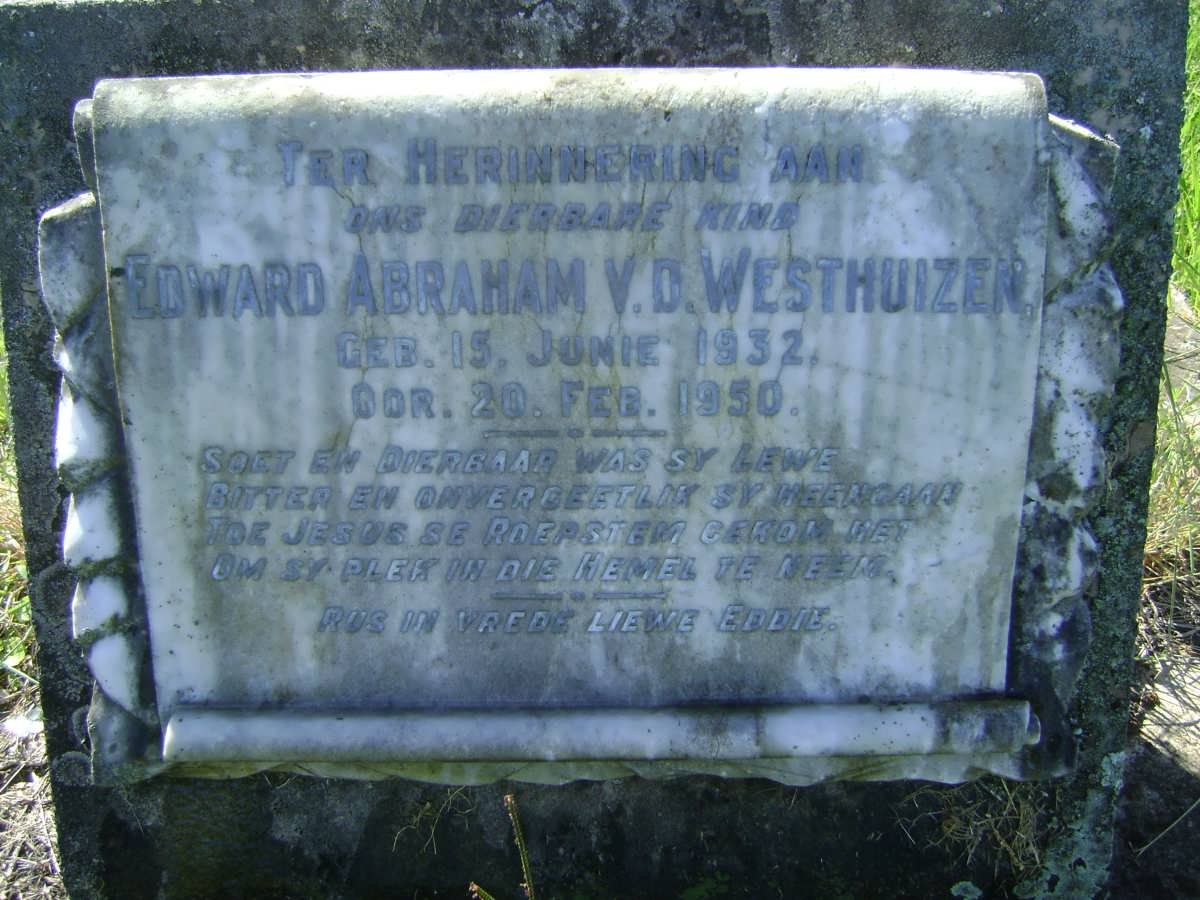 WESTHUIZEN Edward Abraham, v.d. 1932-1950