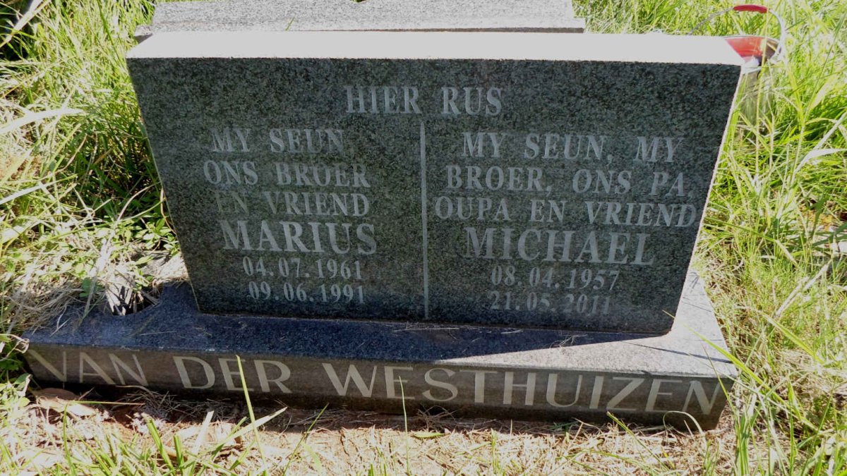 WESTHUIZEN Marius, van der 1961-1991 :: WESTHUIZEN Michael, van der 1957-2011