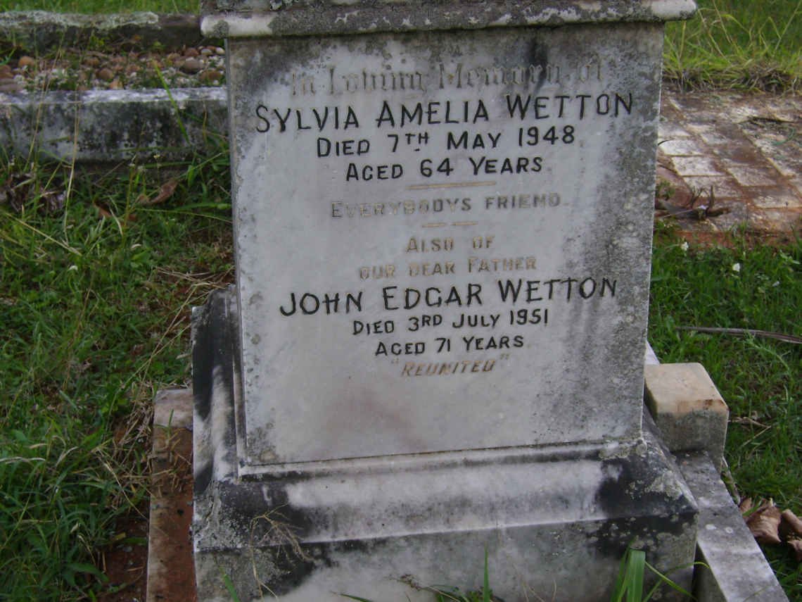 WETTON John Edgar -1951 &amp; Sylvia Amelia -1948