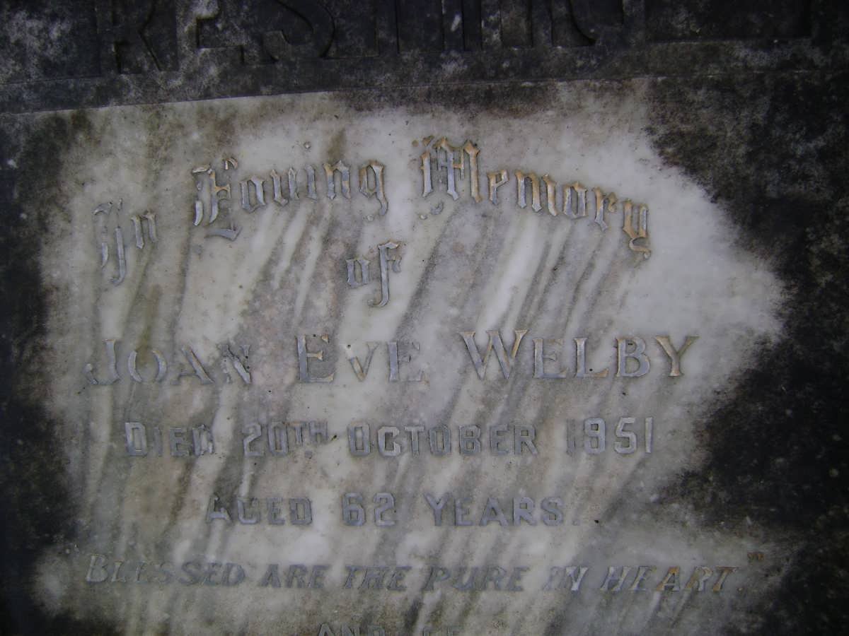 WELBY Glynne Farle -1957 &amp; Joan Eve -1951