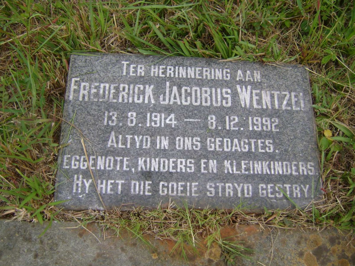 WENTZEL Frederick Jacobus 1914-1992 :: POTGIETER Leon 1972-1972